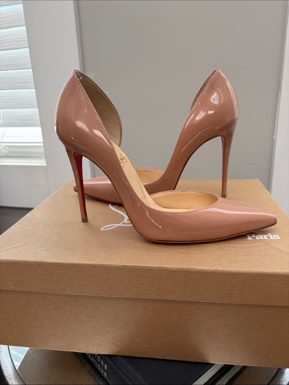 Christian Louboutin Blush Patent Pointed-Toe Pumps